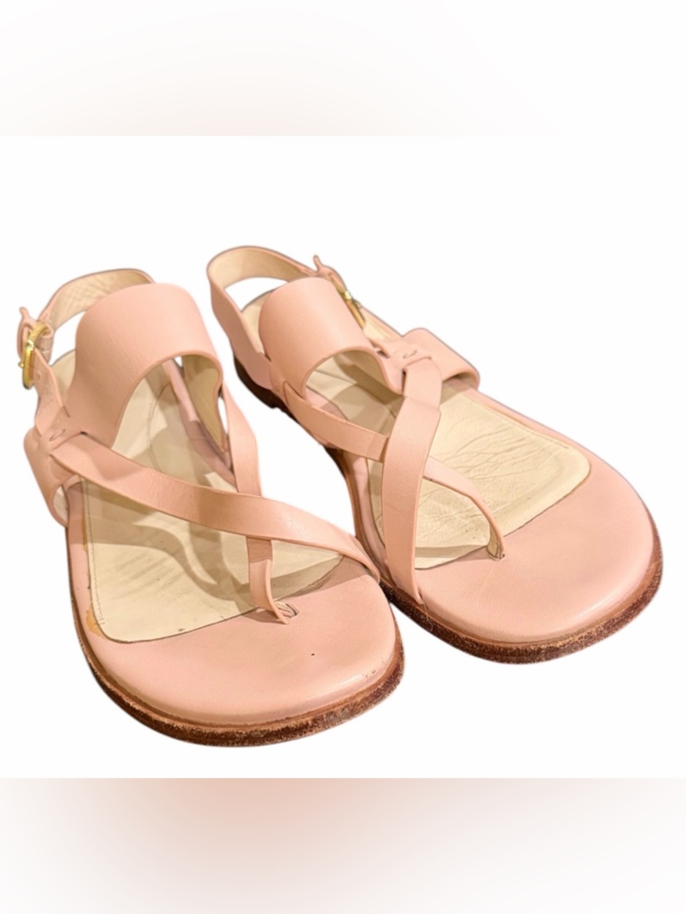Cole Haan Blush Pink Leather Cross-Strap Slingback Sandals size 7.5 B